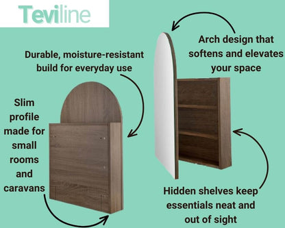 Teviline™ Premium Arch Bathroom Wall Mirror Cabinet